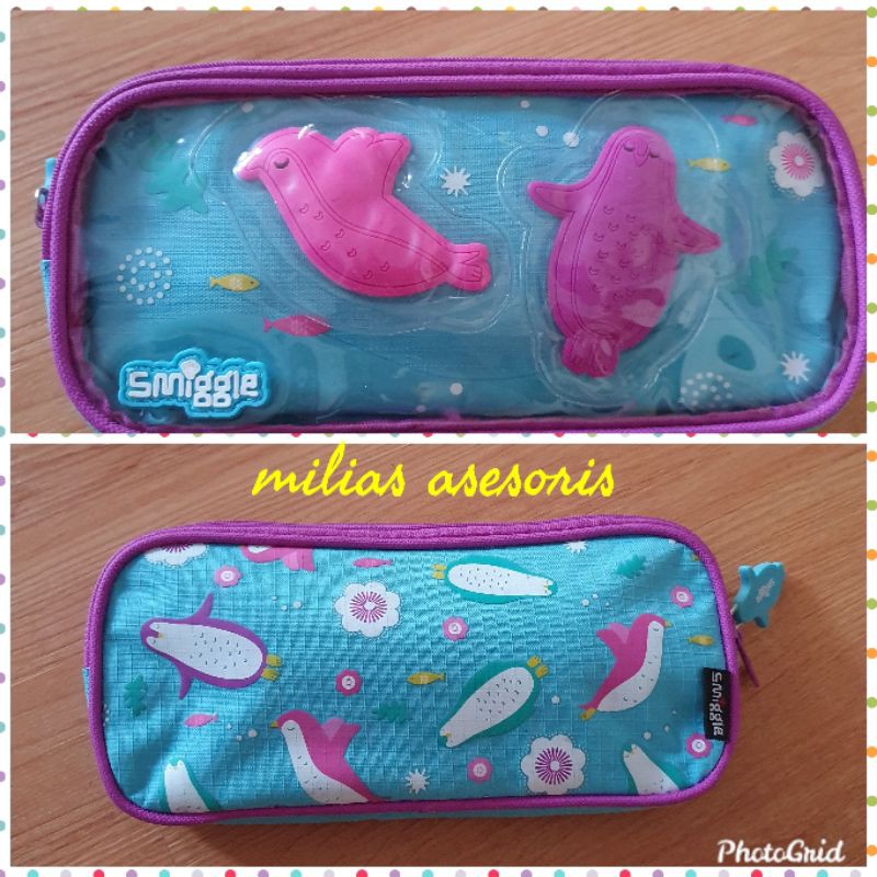 Tempat pensil Smiggle motif penguin 2 in 1