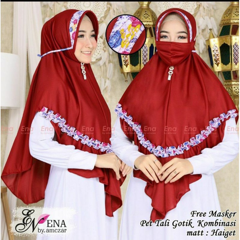 Hijab pet tali kombinasi ORI ena