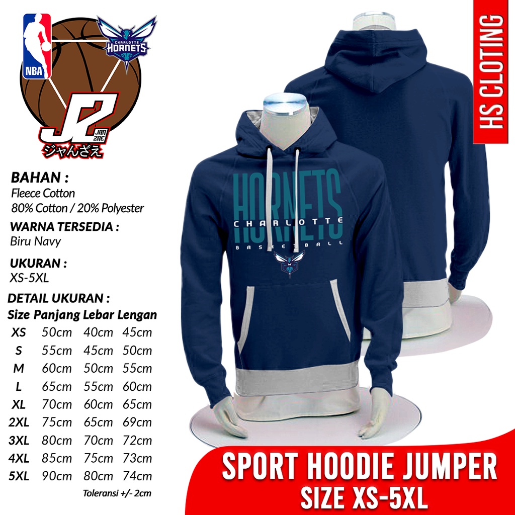 Jaket Basketball XS-5XL CHARLOTTE HORNETS NBA JANZAE Eastern Conference Team Bola Basket Hoodie Jump