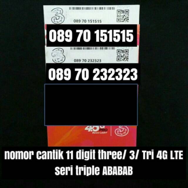 Nomer Sangat Cantik Kartu Perdana Tri 11 Digit - Kartu 3 no cantik
