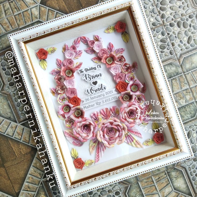 Mahar pernikahan bunga bulat - figura mahar - mahar uang hias - bunga bouquet -  Mahar Murah 11