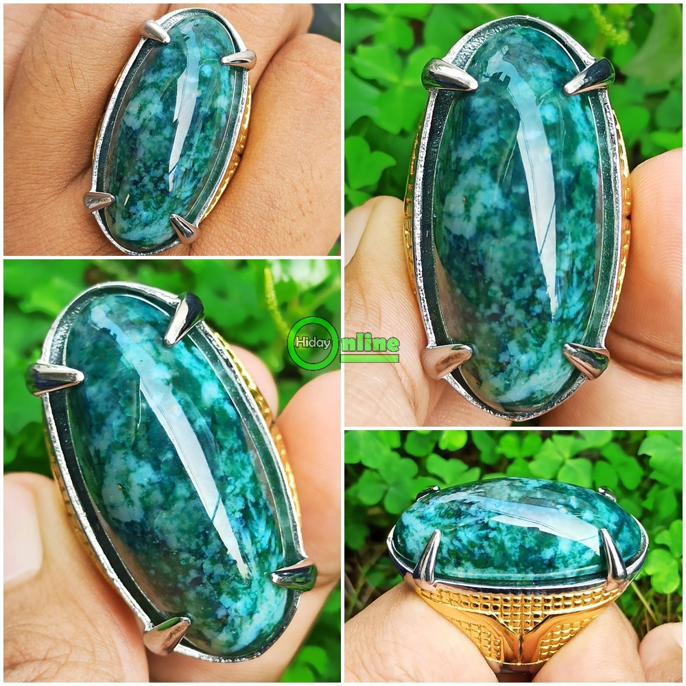 CINCIN NATURAL AKIK PANDAN SUJI HIJAU JUMBO