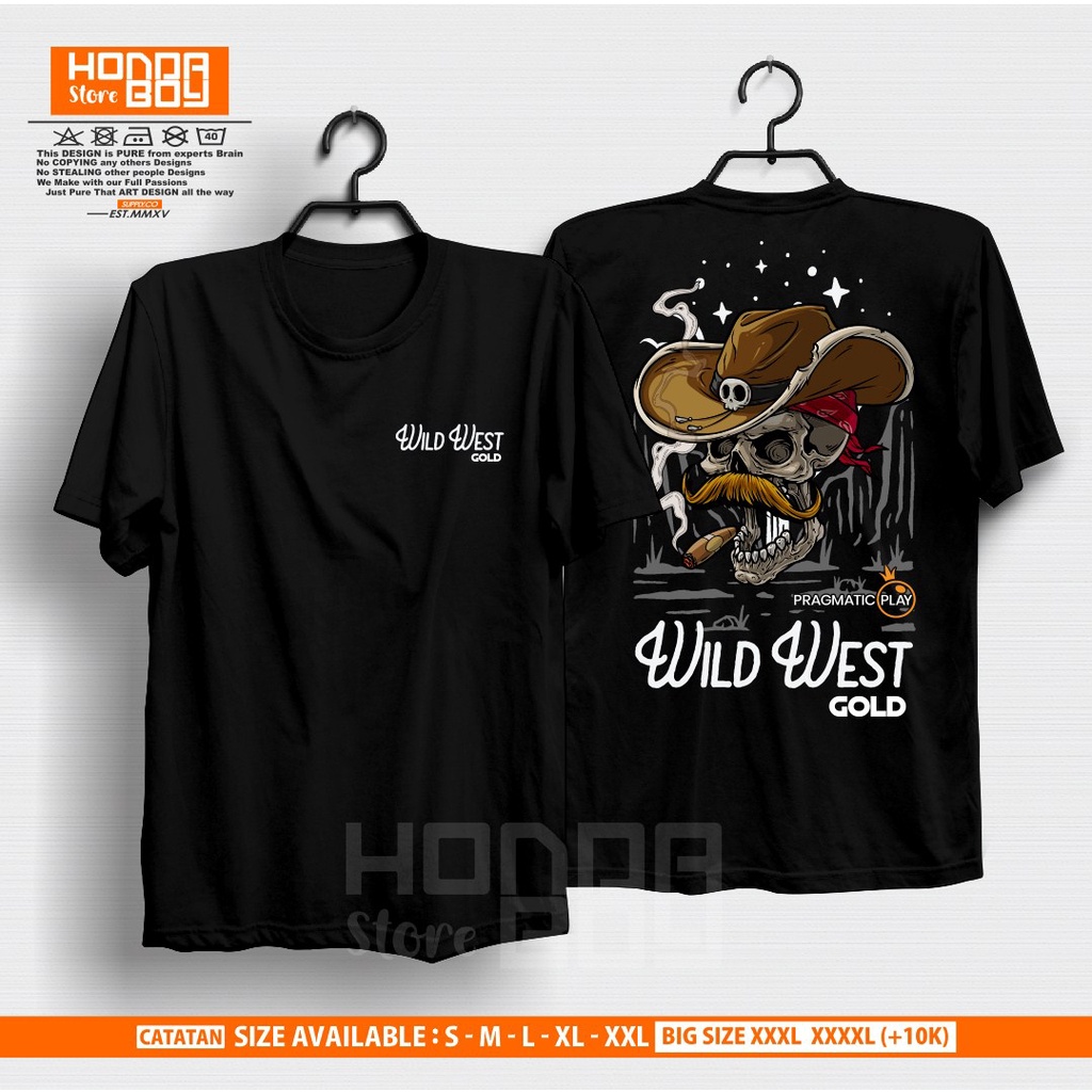 Kaos Baju PRAGMATIC PLAY LOGO GAME SLOT WILD WEST GOLD Terlaris - Hondaboy