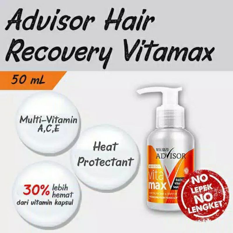 [50ml] Makarizo Vitamax Advisor Hair Recovery Pump | Vitamin Rambut