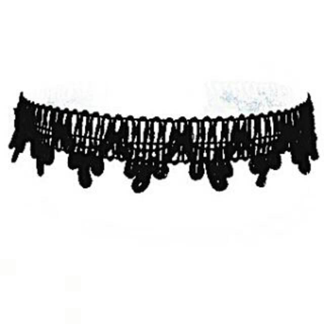 Black Tribal Lace Choker Plain Necklace | Kalung Handmade