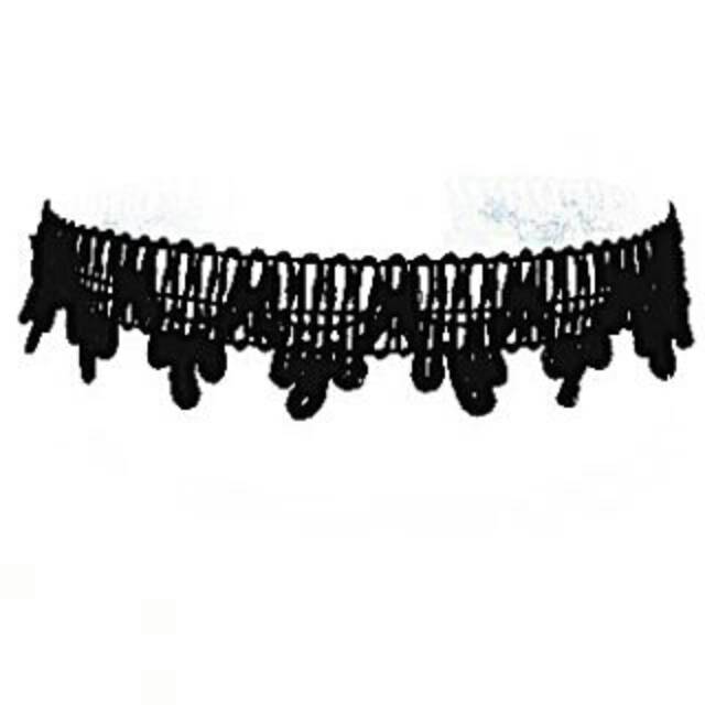 Black Tribal Lace Choker Plain Necklace | Kalung Handmade