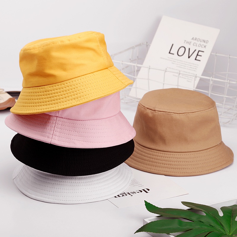 Topi Bucket Polos Premium Pria Wanita Distro Korea