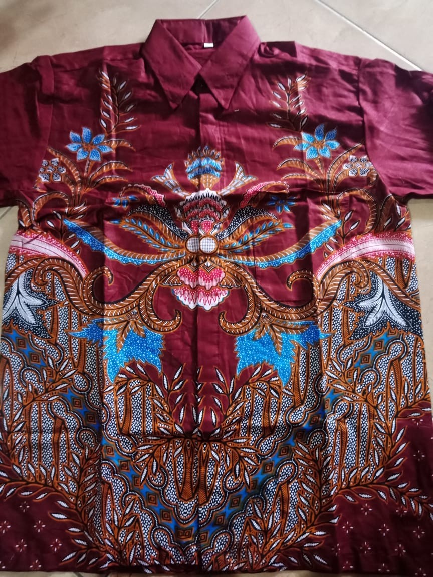 Kemeja Batik Pria Lengan Panjang Size M L Xl Xxl Bswart Batik Hrb026 Kenongo Hem