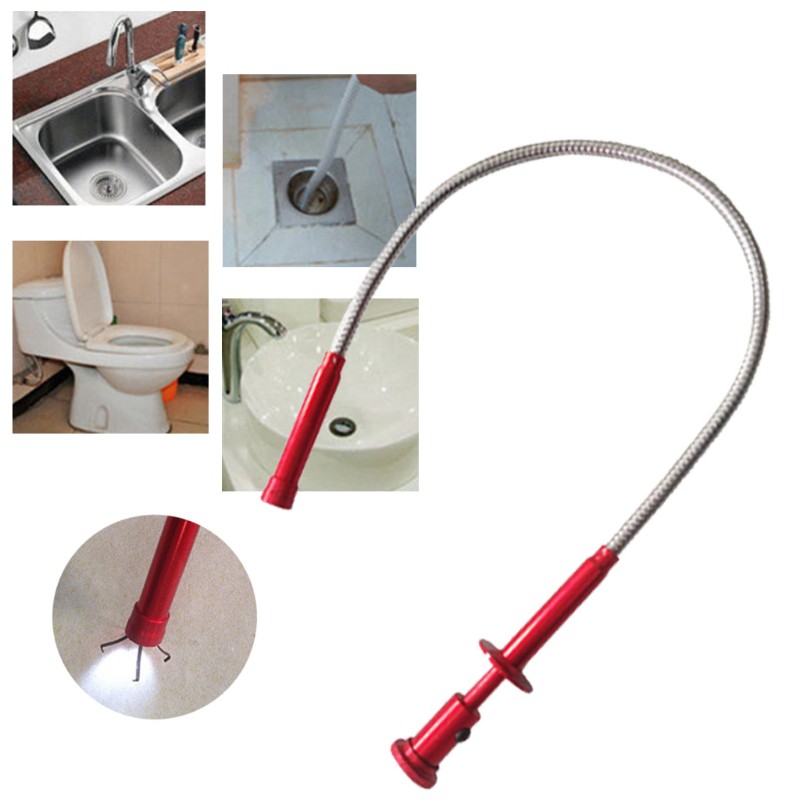 Flexible Pick Up Tool Magnet 4 Claw LED Light Spring Grip Home Toilet Gadget