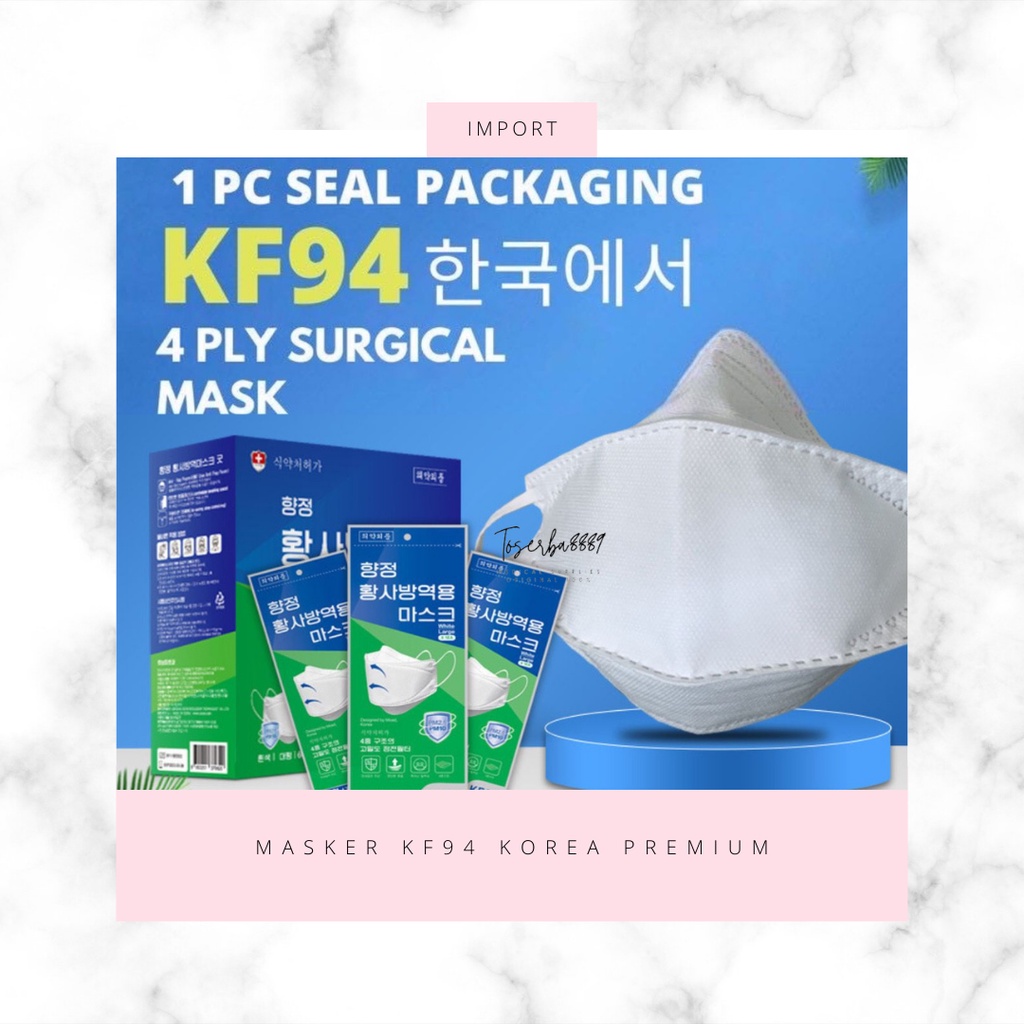 MASKER KF 94 IMPOR PACKING SEAL STERIL PER PCS / KF 94 KOREA / KF94 MASK