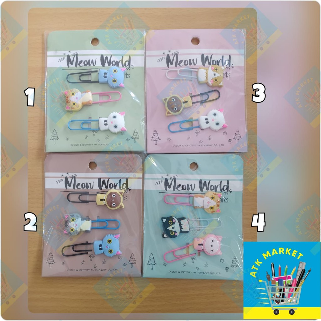 

Clip Paper / Clip Bookmark / Clip Jepit Pembatas Buku dan kertas Meow World HC-17767