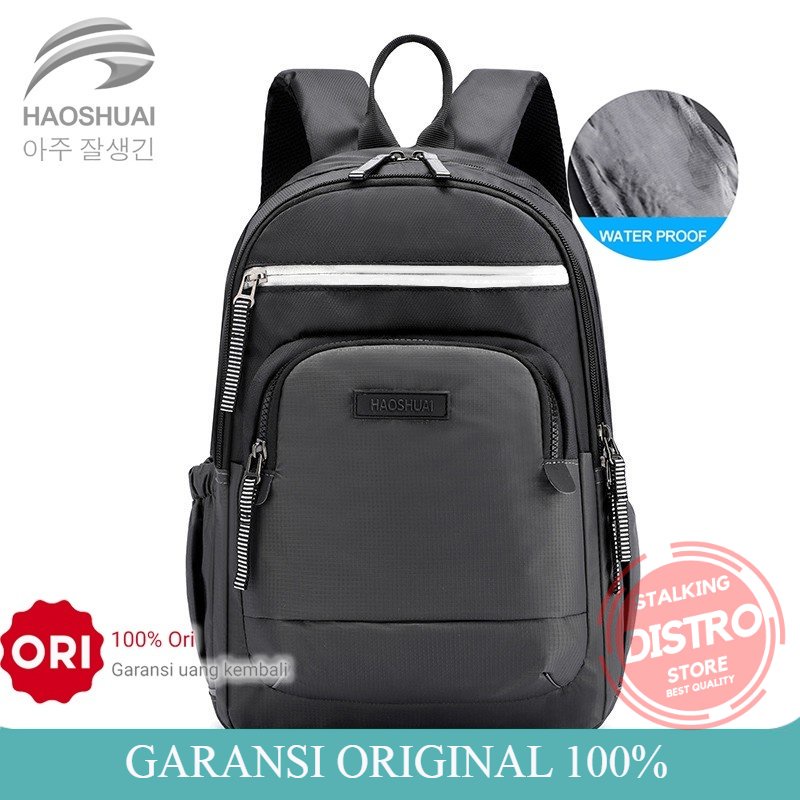 Tas Ransel Pria HAOSHUAI 6611 Tas Laptop Pria Waterproof Tas Laptop Pria
