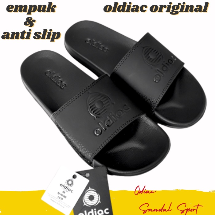 Sandal Pria Oldiac Sendal Slop Selop Yeezy Slide Pria Wanita Karet Casual Dewasa Hitam Kekinian Kere
