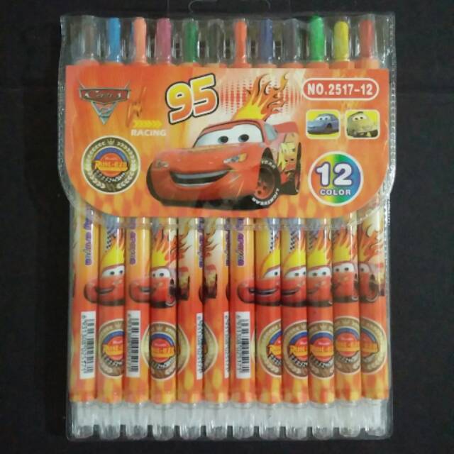 

HJK Krayon putar cars lightning mcqueen 12 warna rolling crayon