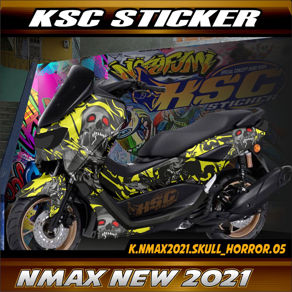 Stiker nmax Decal Nmax - decal nmax 2020/2021 Fullbody Horror Skull - Tengkorak KD-05
