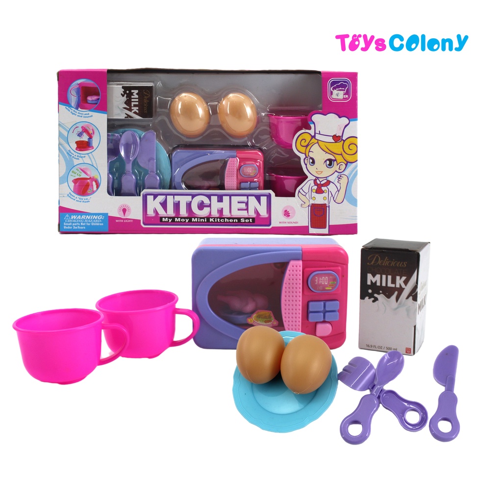 Mini Kitchen Set Tableware 8010 Oven Mainan Telur Susu dan Alat Makan