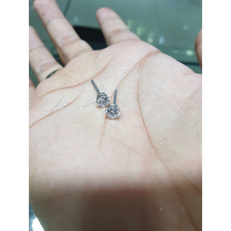 giwang emas putih mata satu