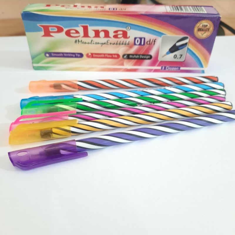 Pulpen Isi 12 Pcs Ballpoin Pelna Pelangi 0,7 Mm