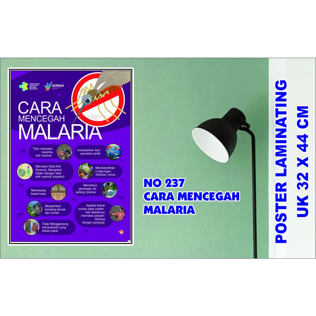 poster kesehatan no. 237 cara mencegah malaria