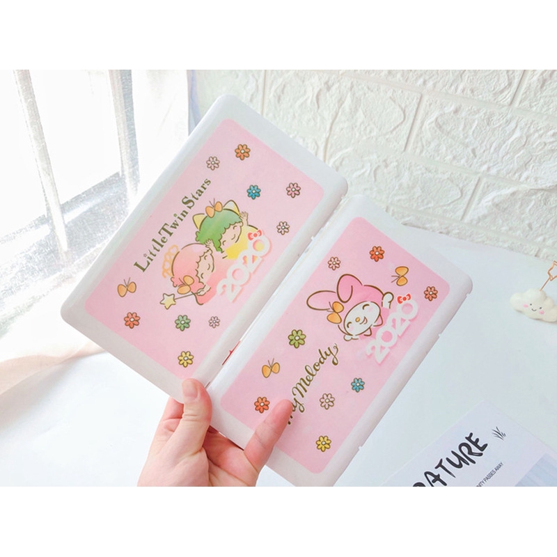 Roselife Cute Melody Kuromi Hello Kitty Kartun Kotak Penyimpanan Plastik Untuk Masker Anti Debu Organizer Case Wadah Untuk Pelajar Anak