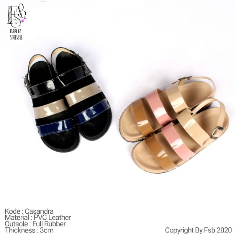 Fsb - CASSANDRA Slip Sandal Wanita Model Tali Buckle