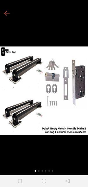 [ Satu Set ] Gagang Pintu / Tarikan Pintu Rumah Stainless / Body Kunci / Handle Pintu Rumah 45 Cm