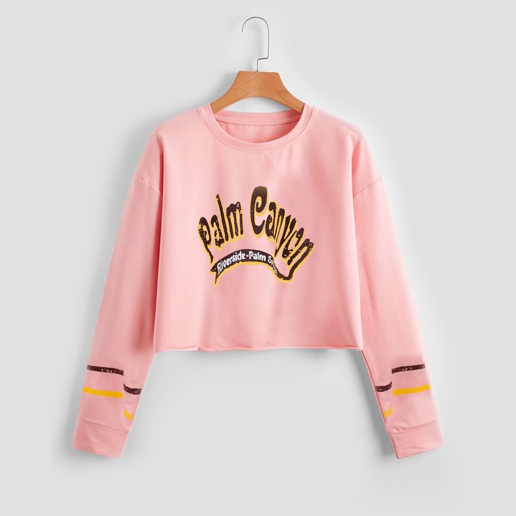 PALM CANYON Croope Sweater Crewneck Oblong Oversize Wanita Jacket Croope Casual FLEECE Tebal Korean Style
