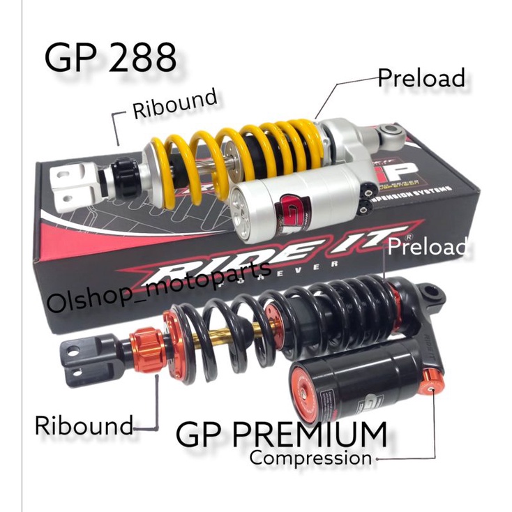 Jual Shok Ride it Gp series premium Shokbreker Ride it Gp belakang