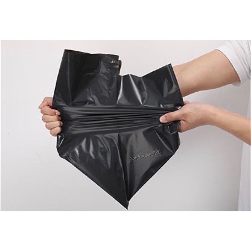 Plastik Packing Online Shop 100 Lembar 35x50cm Hitam Glossy Perekat/Polymailer Termurah Terlaris