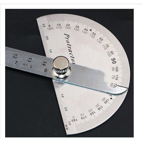 [TOSERBA_EMAK] -  Protractor Penggaris Jangka Roundhead Measuring Ruler Aluminium 14.5cm 180 Degree