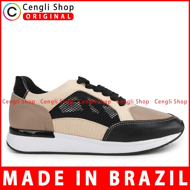 SEPATU SNEAKER KULIT OBERMAIN WANITA ORIGINAL CASUAL KETS COKLAT OW11