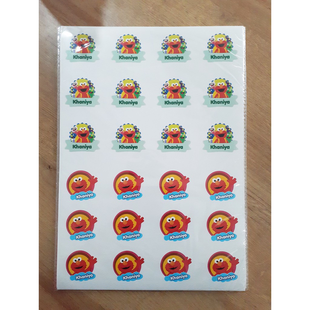 

192pcs Stiker Label Nama Kekinian Tahan Air & Anti Luntur untuk Umum Tema Elmo