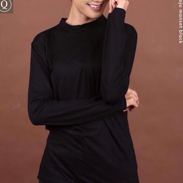 MANSET BAJU WANITA PREMIUM BAHAN KAOS HIJAB INNER BAJU DALEMAN GAMIS INNER TURTLENECK UNIQLO ATASAN