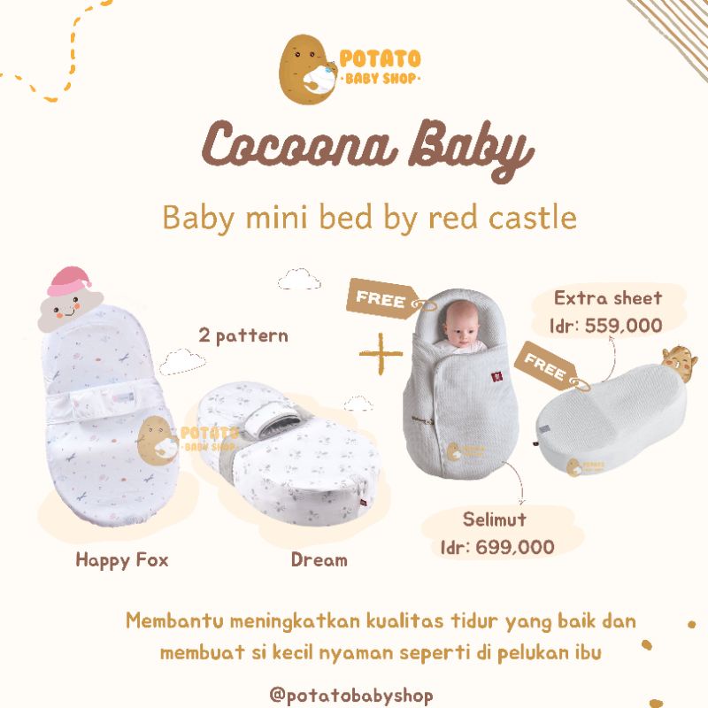 Red Castle Cocoona Baby - Kasur Bayi Cocoonababy Promo Gratis Sheet + Selimut