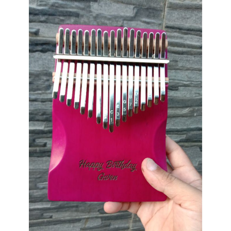 Kalimba Flat Localmade /Free nambah nama /ucapan.piano tangan kalimba 17keys(sudah ditune)