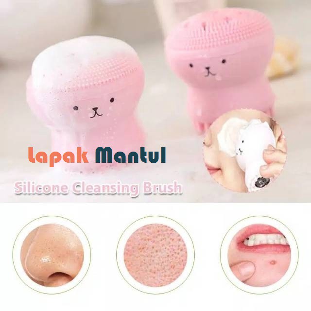 LM-0139 Spon Silikon Lembut Pembersih Wajah Model Gurita - Sponge Octopus