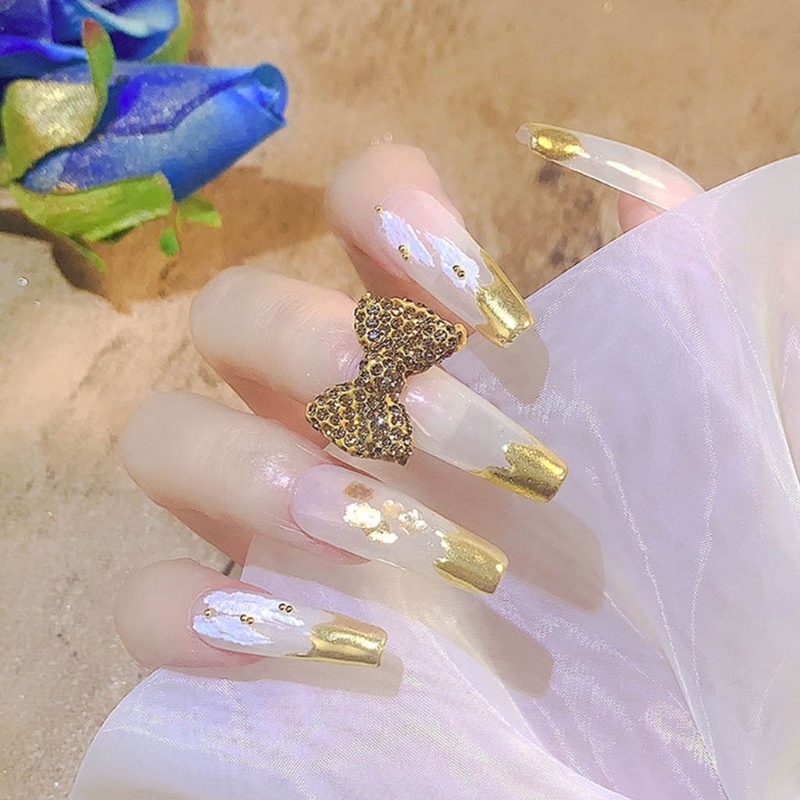 Siy Ornamen Pita 3d Bahan Alloy Hias Berlian Imitasi Untuk Dekorasi Nail Art Diy