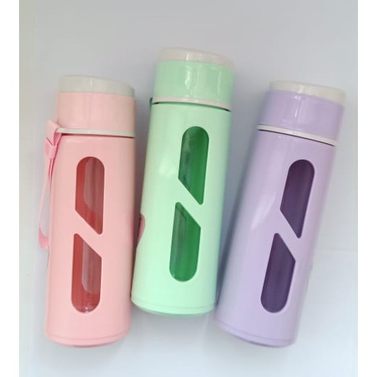 (No 8804) Botol Minum Kaca JOAIDOA 400 ML Termurah / Botol Minum Tumbler  Lucu