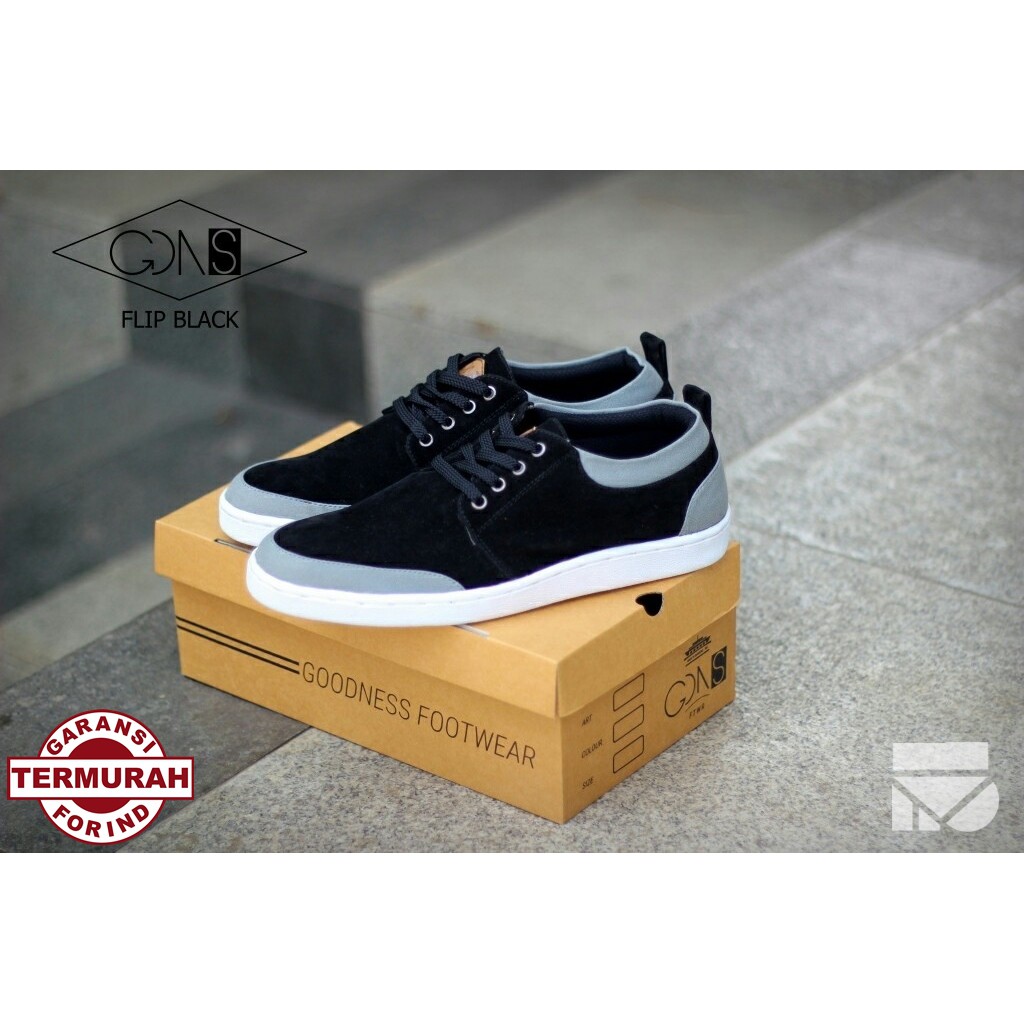 Flip Grey | Sepatu Kets Casual Santai Kasual Laki Pria Cowok Sneakers Footwear Ori | FORIND x GDNS