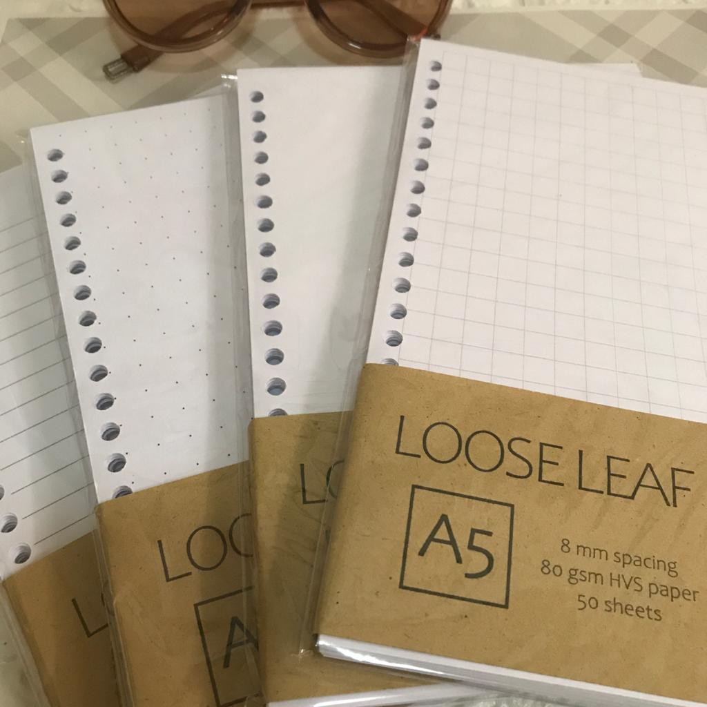 

Estudio Loose Leaf Kertas Binder A5 Grid, Dot, Lined, and Plain