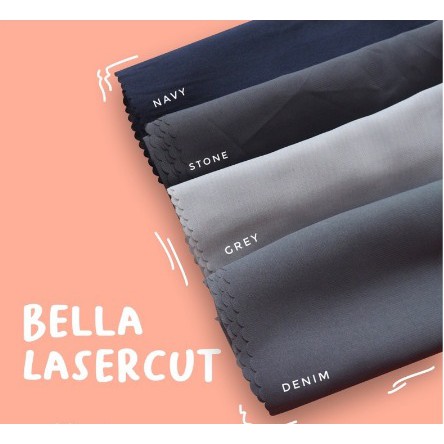 HIJAB SEGI EMPAT BELLA LASERCUT BELLA SQUARE POTTON LASERCUT POLLYCOTTON PALING MURAH