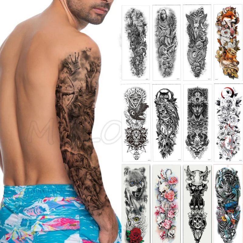 [Bayar DiTempat] Grosir Stiker Tato Temporer FULL LENGAN TERMURAH [GESER GAMBAR‼️]