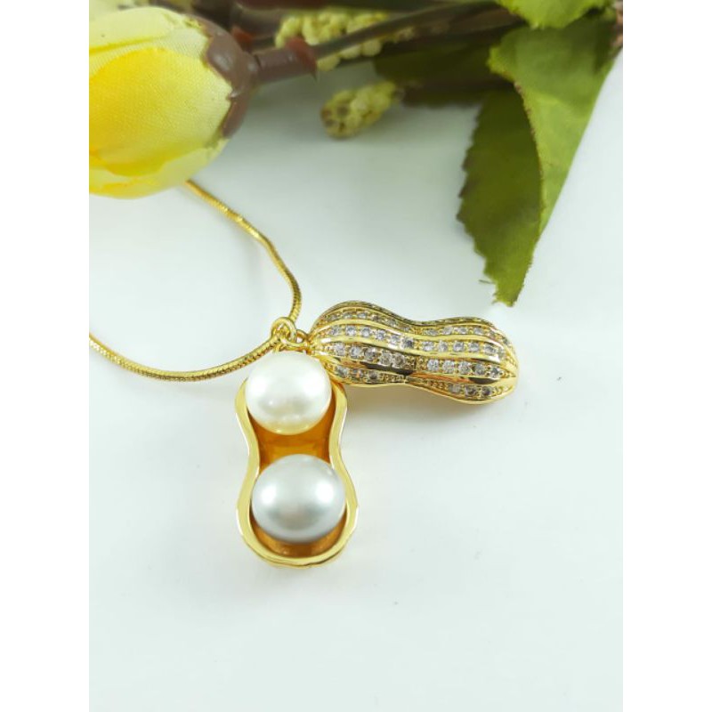kalung mutiara lombok model kacang