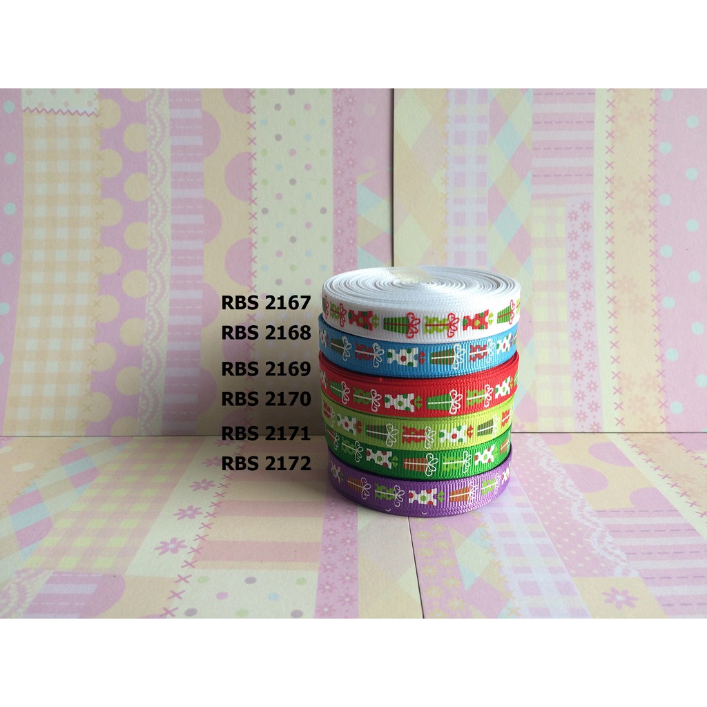 

[10 YARD] PITA GROSGRAIN MOTIF NATAL SALE RBS 2167,2168,2169,2170,2171,2172