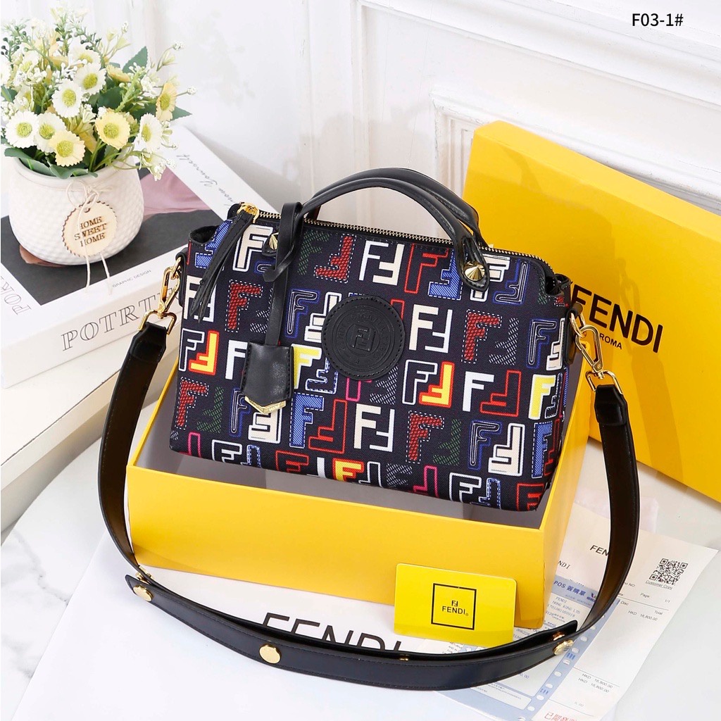 FENDI BY THE WAY BOSTON BAG IN CANVAS PREMIUM