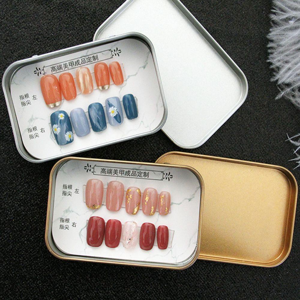 Mxbeauty Wearing Armor Packaging Box Besi Tahan Lama Salon Kuku Persegi Panjang Tahan Jatuh Kotak Kosong Nail Art Display Stand