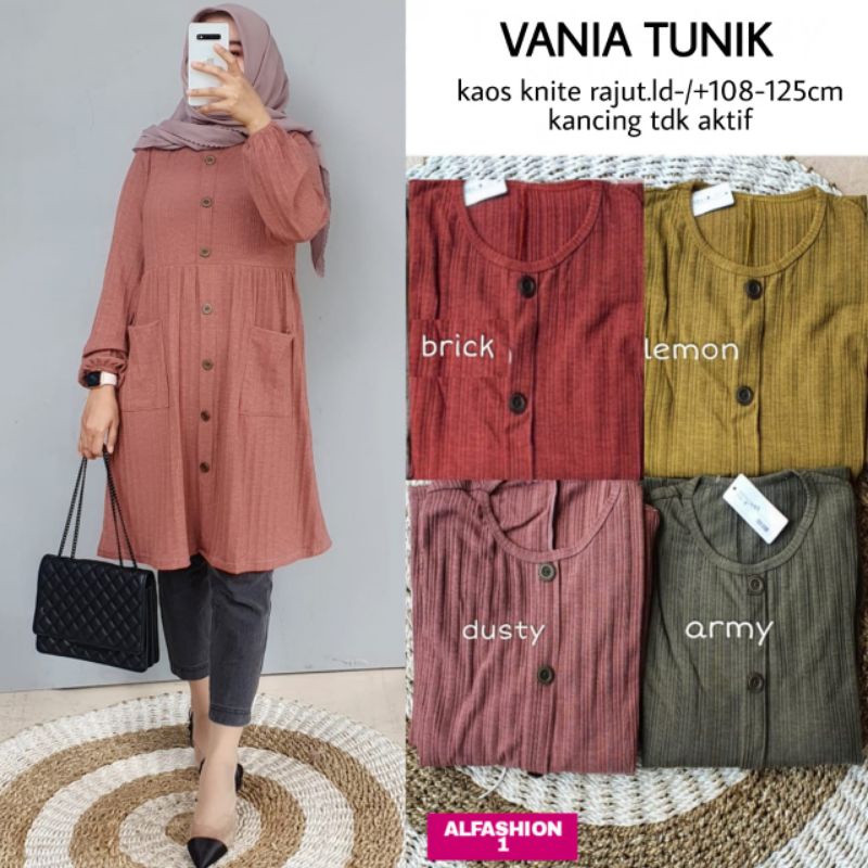 VANIA TUNIK // TUNIK KAOS KNIT RAJUT JUMBO // BY ALFASHION