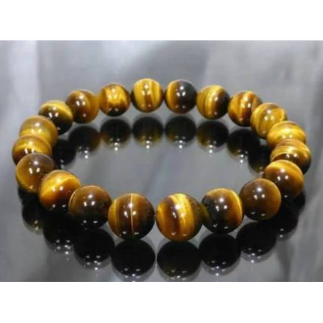 [Bayar di Tempat] GELANG NATURAL TIGER EYE 12MM