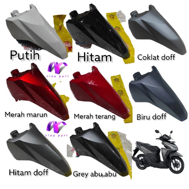 Jual spakbor depan vario 150 125 led old k59 coklat doff brown matte