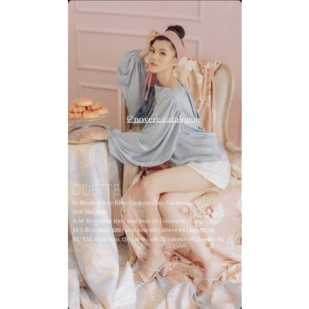 Novere X Mmehuillet Les Bon Bons Odette Blouse Silver Blue